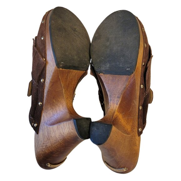 Michael Kors Suede Fringe Studded Clogs - Picture 6 of 11